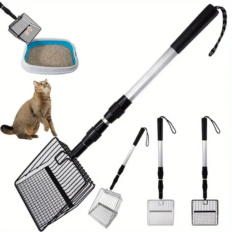 Stainless Steel Sifting Scoop with Adjustable Handle for Coop, Litter & Beach Cleanup