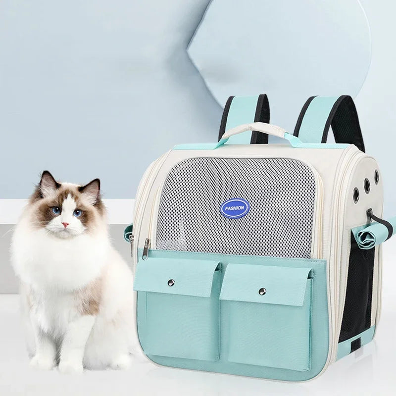 Ventilated Foldable Cat Carrier Backpack for Travel