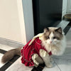 Elegant Cotton Pet Dress with Bow for Small Dogs and Cats