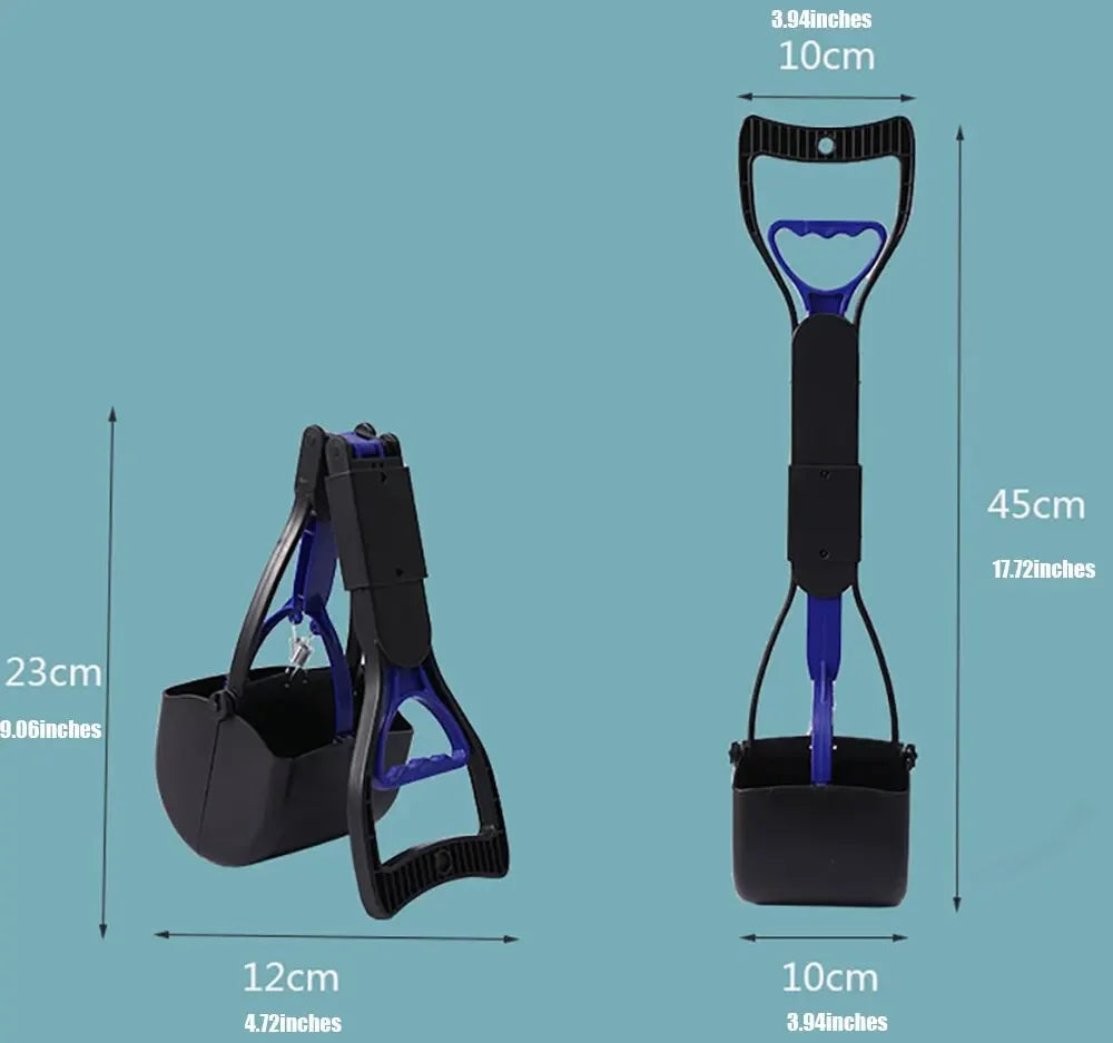 Long-Handle Dog Poop Scooper with Jaw Picker