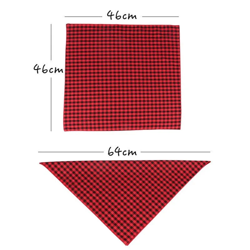Custom Name Plaid Cotton Dog Bandana