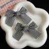 Red Plaid Fabric Bow Hair Clips for Girls