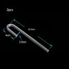 A set of two clear acrylic aquarium air tubing connectors, showing various dimensions.