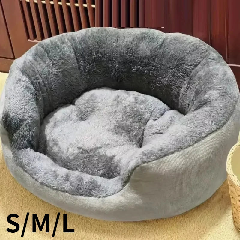Cozy Plush Dog Bed with Soft Cotton Cover