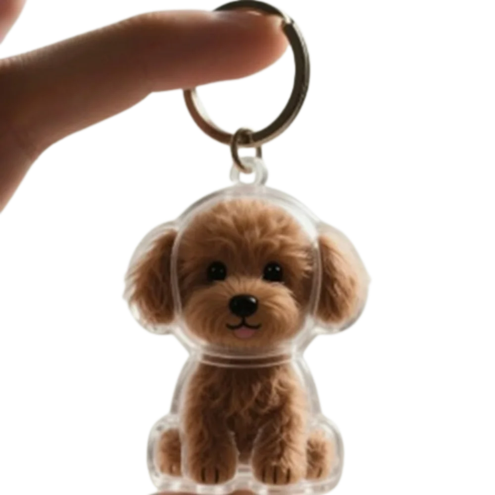 Cartoon Dog Transparent Acrylic Keychain