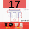 A set of black and white silicone rubber hole plugs, labeled as XY-8048.