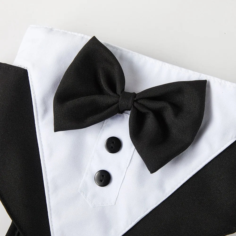 Dog Tuxedo with Bowtie for Weddings and Special Occasions