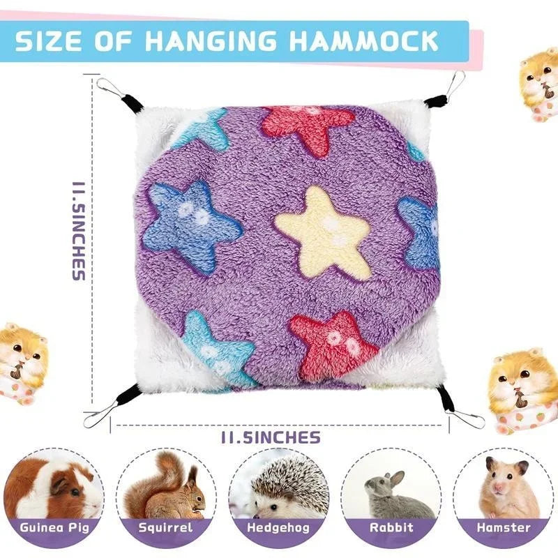 Double Layer Fleece Hanging Hammock Bed for Small Pets