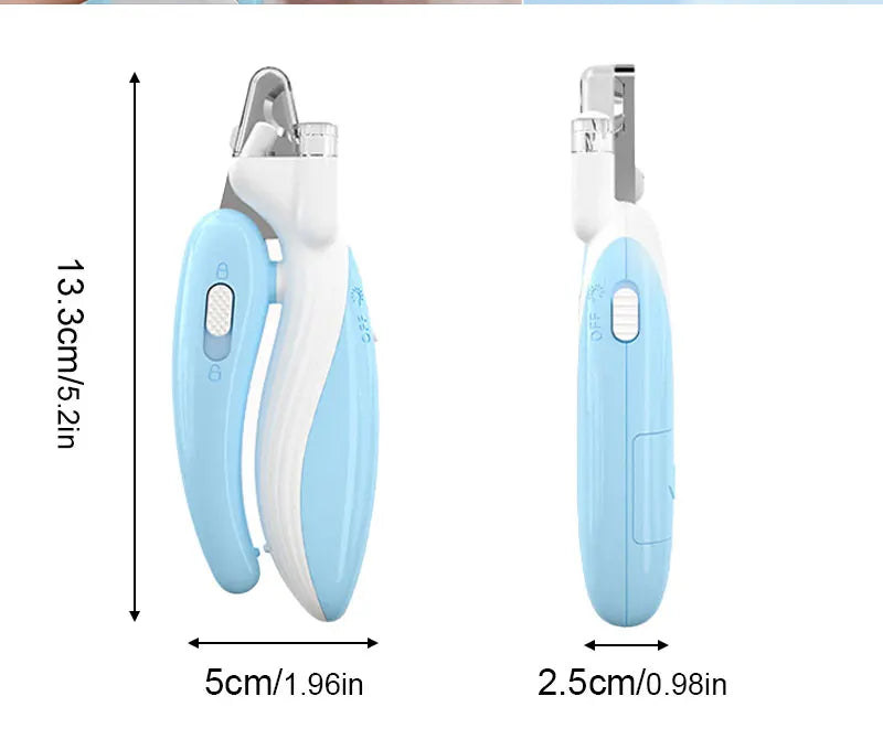 LED Pet Nail Clippers with Safety Lock for Dogs and Cats