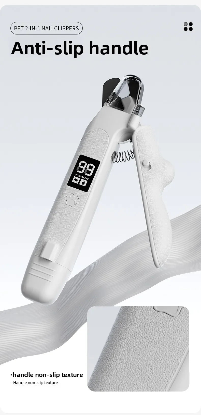 2-in-1 Pet Nail Clipper and Grinder with LED Light