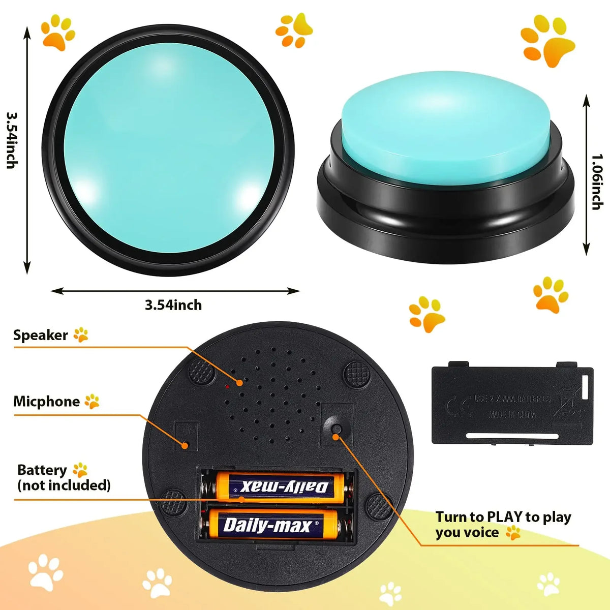 Recordable Talking Buttons for Dog Communication Training