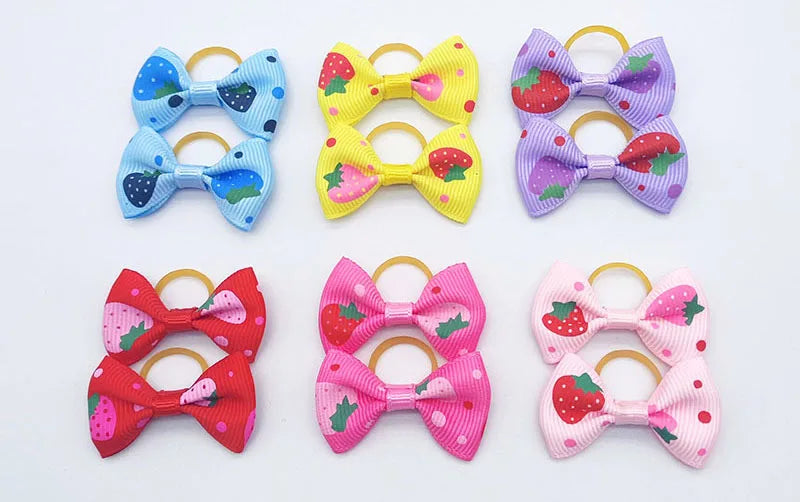 Pet Hair Bows with Elastic Bands (100-Pack)