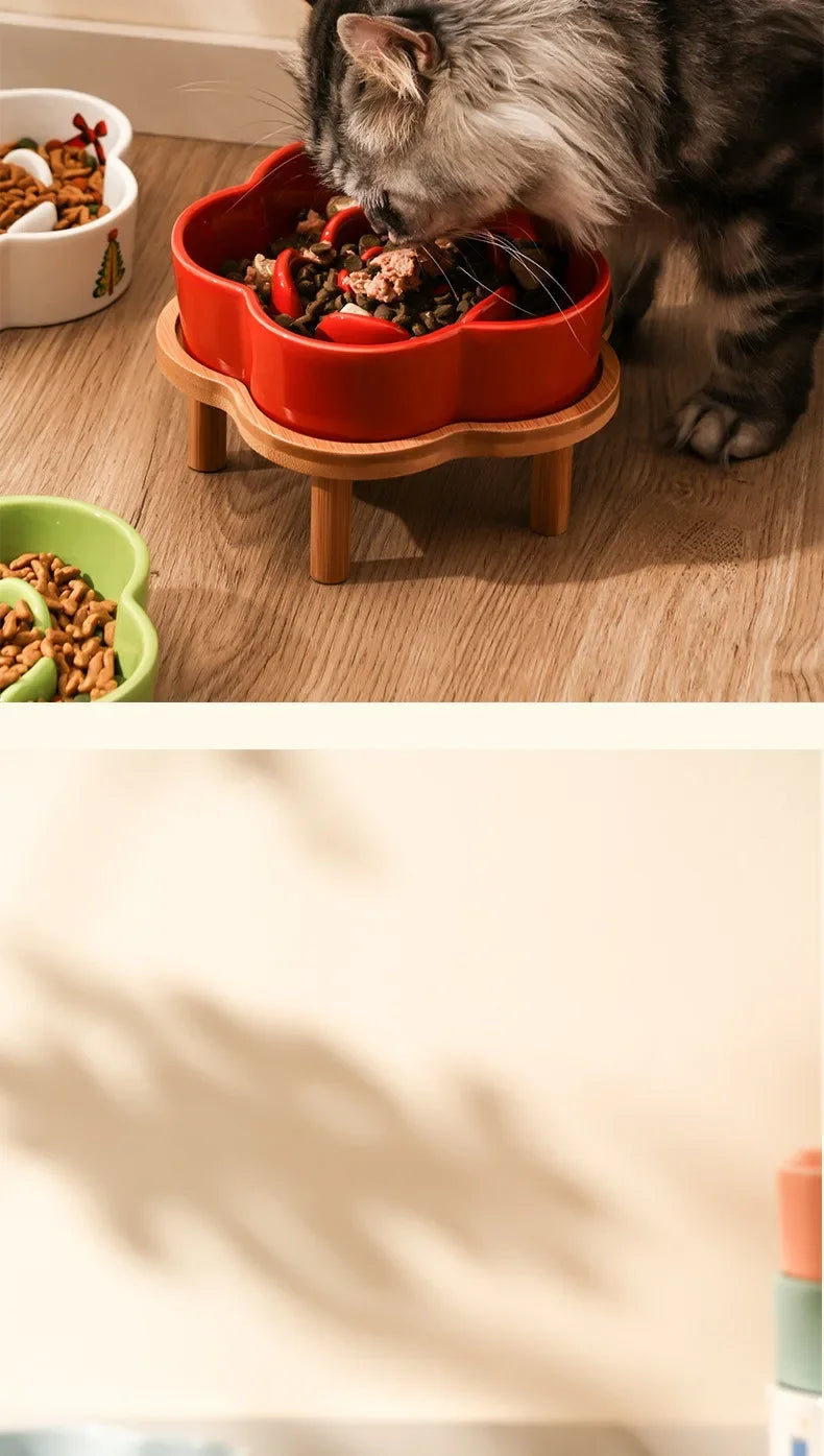 Ceramic Slow Feeder Bowl for Cats and Small Dogs