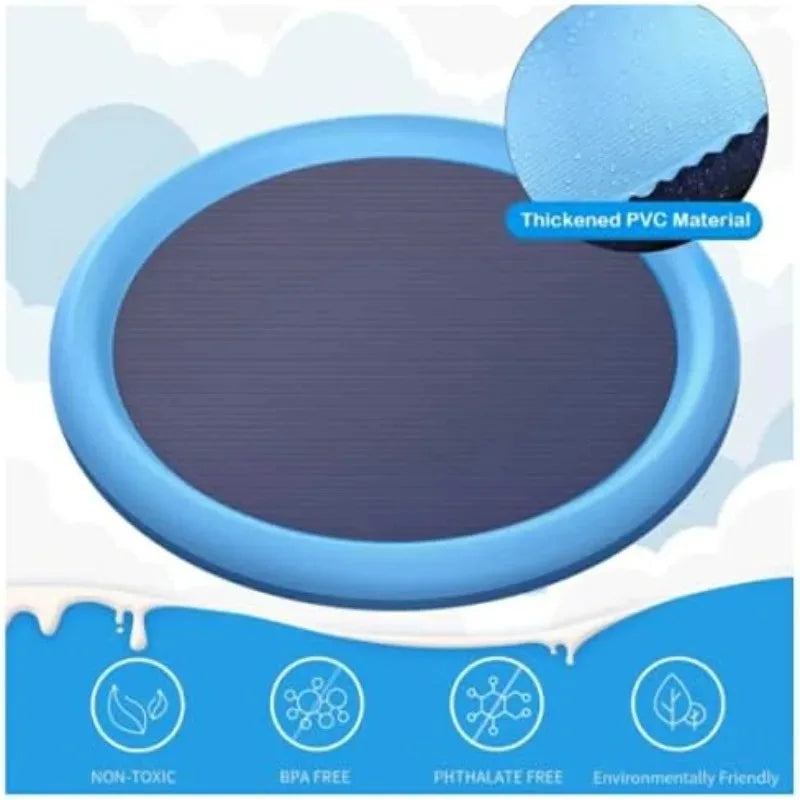Inflatable Pet Splash Pad with Non-Slip Cooling Surface