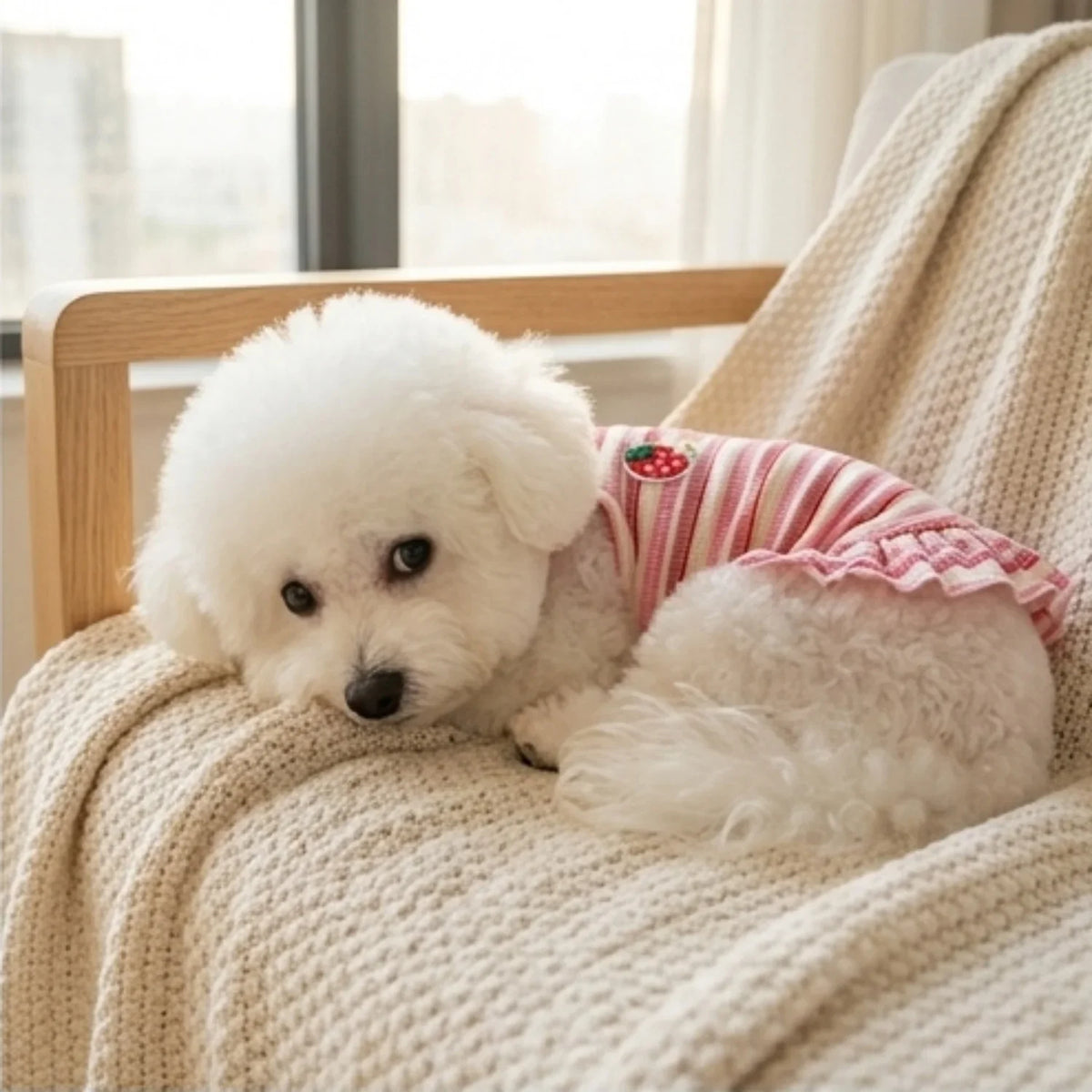 Sweet Strawberry Print Princess Dress for Small Dogs & Cats