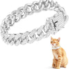 Luxury Crystal Cuban Chain Cat Collar with Safety Buckle