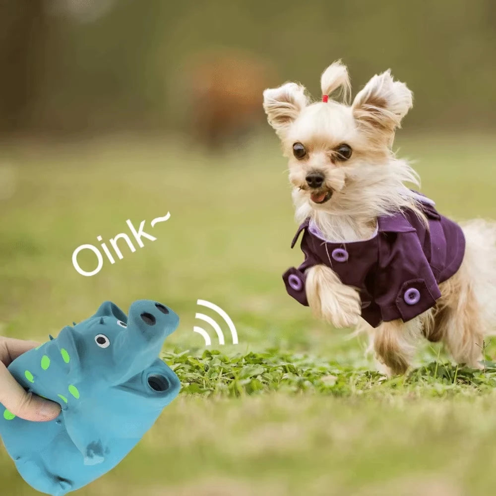 Grunt Pig Squeaky Dog Toy – Durable Latex Chew for Interactive Play