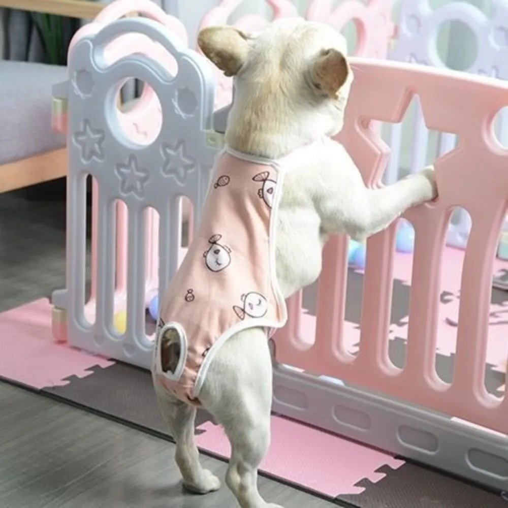 Adjustable Washable Dog Sanitary Pants with Shoulder Straps