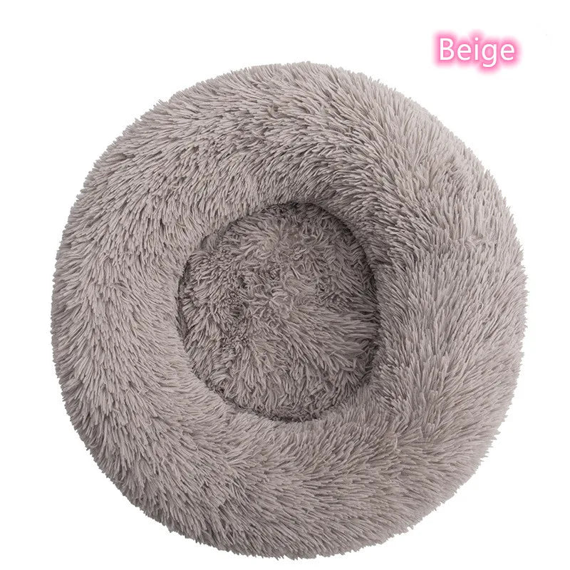 Lit Donut en Peluche Confortable pour Chat