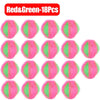A set of 18 red and green lint filter balls for laundry