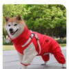 Double-Layer Waterproof Dog Raincoat with Built-in Harness and Detachable Hood
