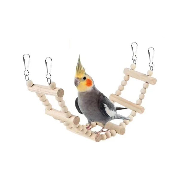 8Pcs Bird Toys for Parakeets and Parrots, Wooden Swing Cage Toys
