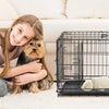 Extra-Large Foldable Metal Dog Crate with Double Doors and Leak-Proof Tray