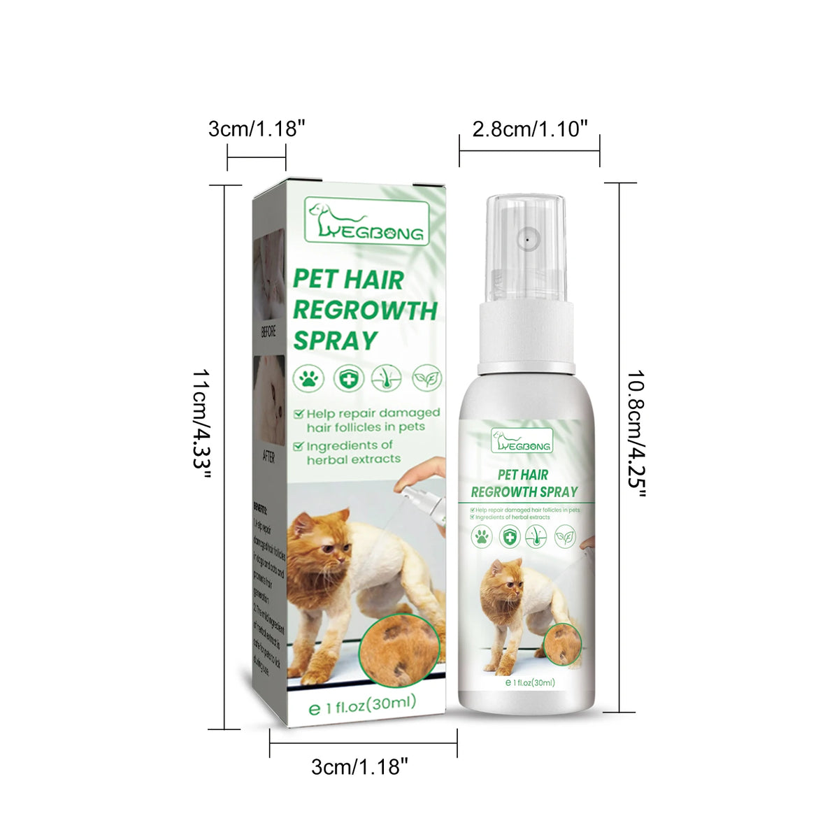 Soothing Pet Skin Care Spray for Itch Relief & Fur Regrowth