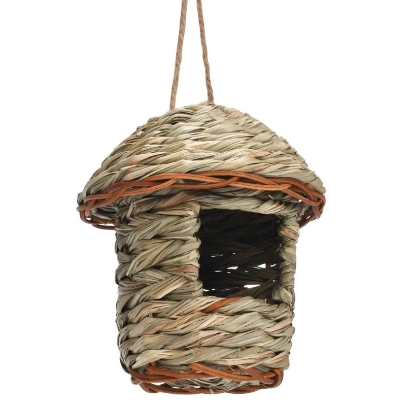 Handwoven Natural Grass Hanging Bird Nest for Small Birds