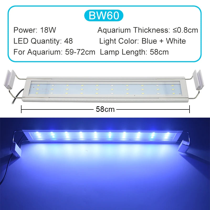 Lampe LED à clipser pour aquarium, fine et élégante