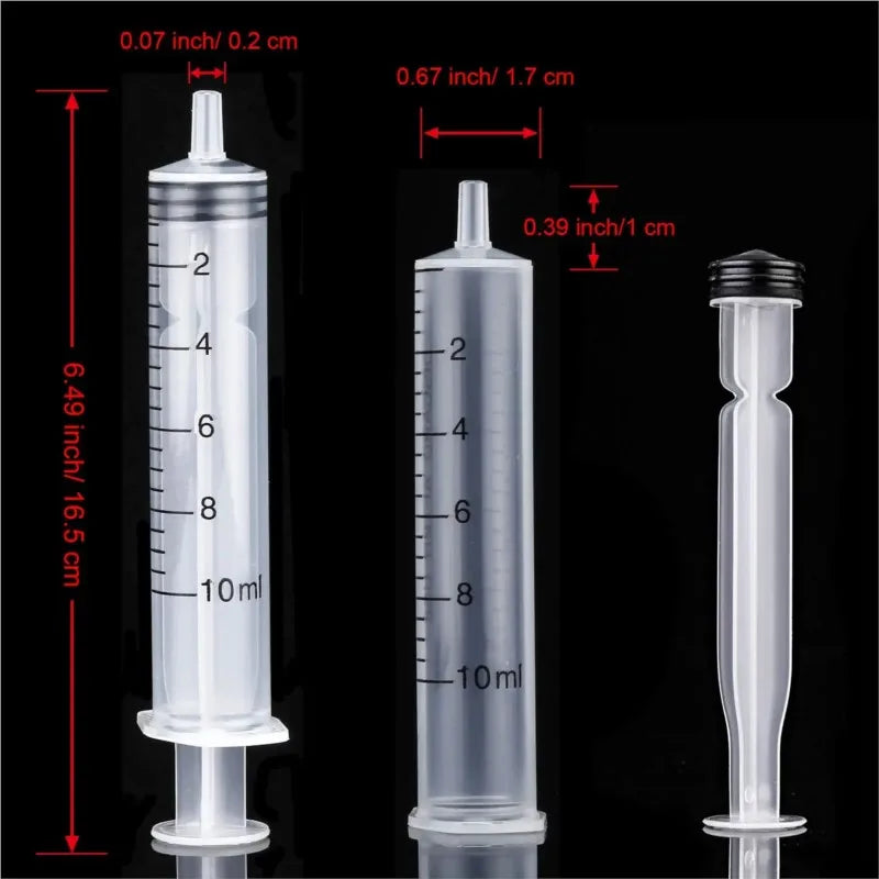 10ml Plastic Syringe for Liquid Measurement & Dispensing (Pack of 10)