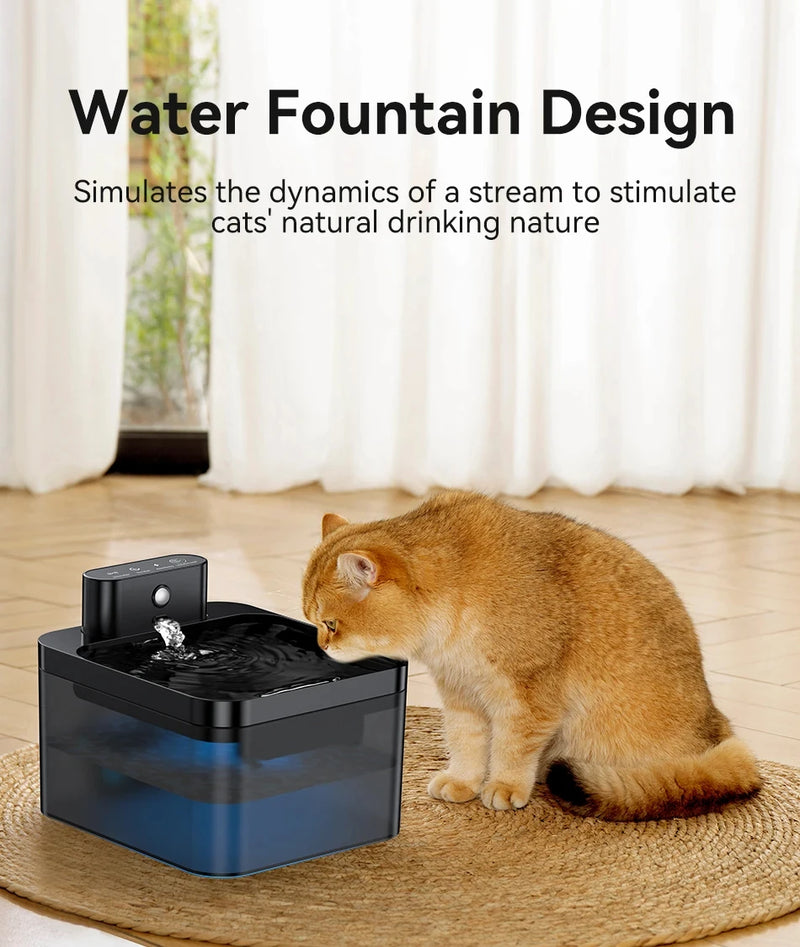 Wireless Cat Water Fountain with Infrared Sensor and 2600mAh Battery