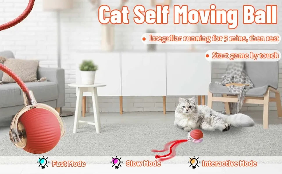 Automatic Interactive Rolling Cat Toy with Bird Sounds