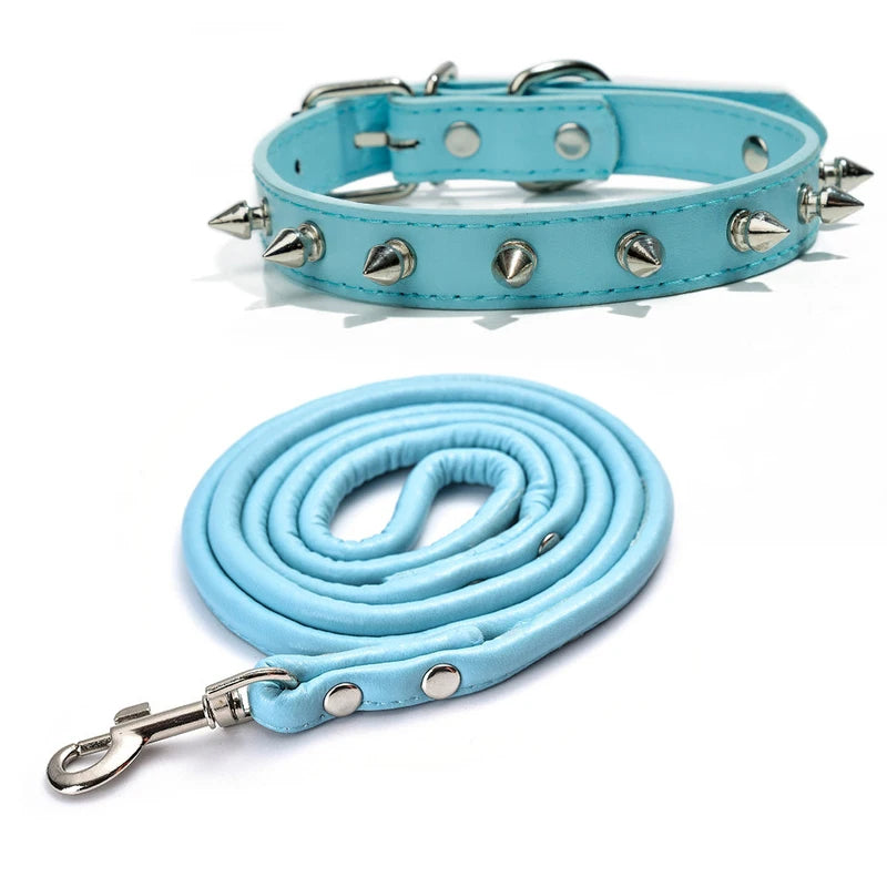 Studded PU Leather Dog Collar with Metal Accents