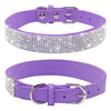 Kristall-Straß-Halsband aus Leder