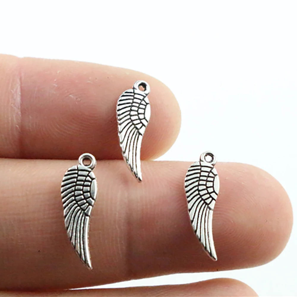Antique Silver Wing Charms for Jewelry Making