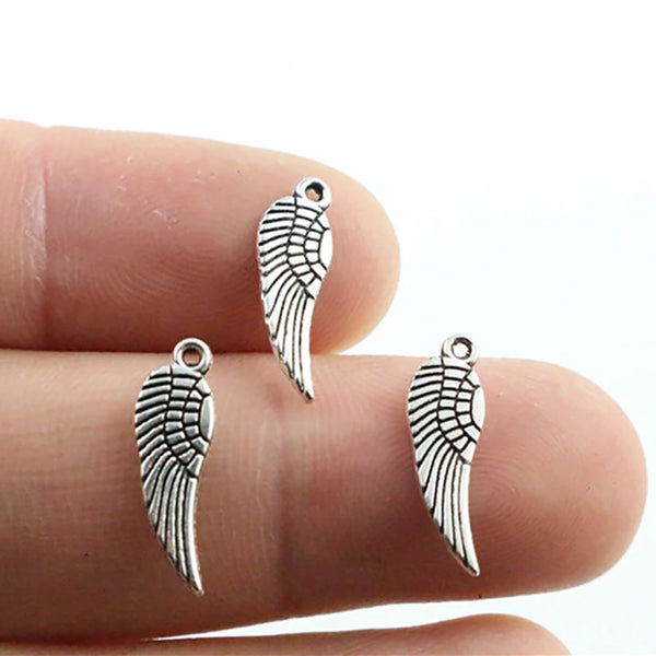 Antique Silver Wing Charms for Jewelry Making