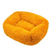 Lit carré en peluche de luxe pour chien