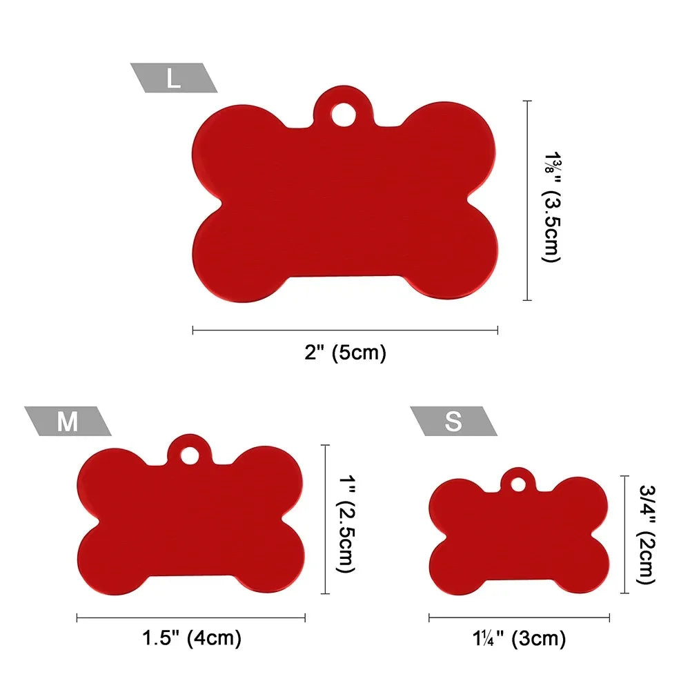 Personalized Bone-Shaped Pet ID Tag with Custom Engraving