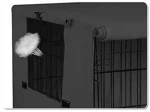 Heavy Duty Dog Crate Cover for 42-Inch Wire Kennels – Black