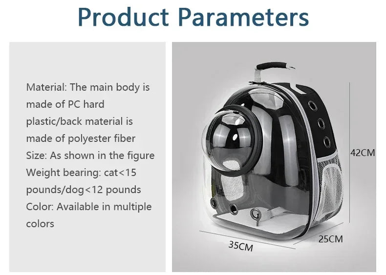 Space Capsule Pet Carrier Backpack for Cats and Dogs
