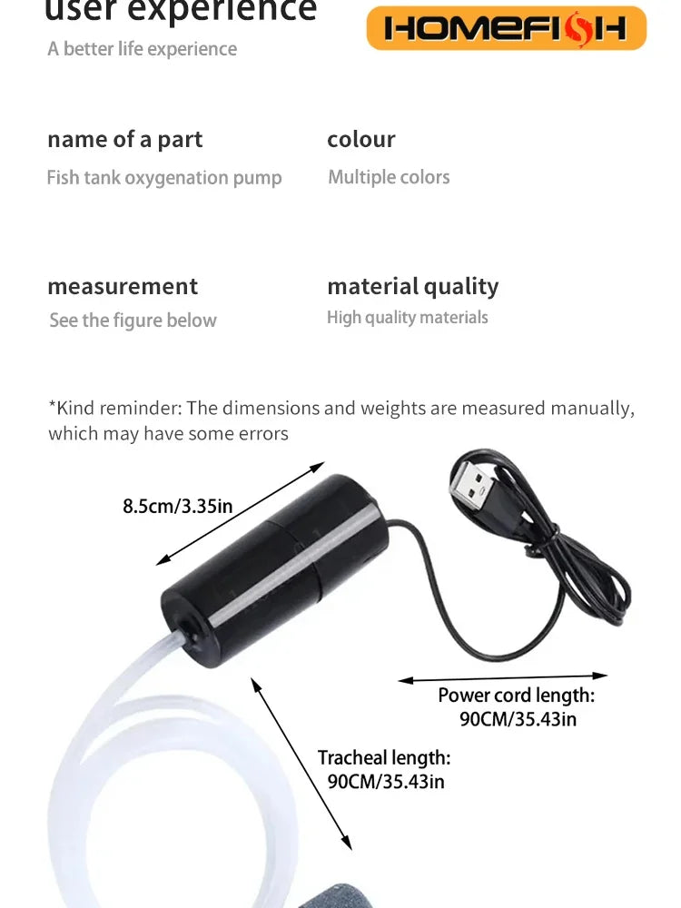 Kompakte USB-Aquarienluftpumpe