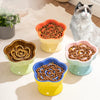 Elevated Ceramic Slow Feeder Bowl for Cats and Small Dogs