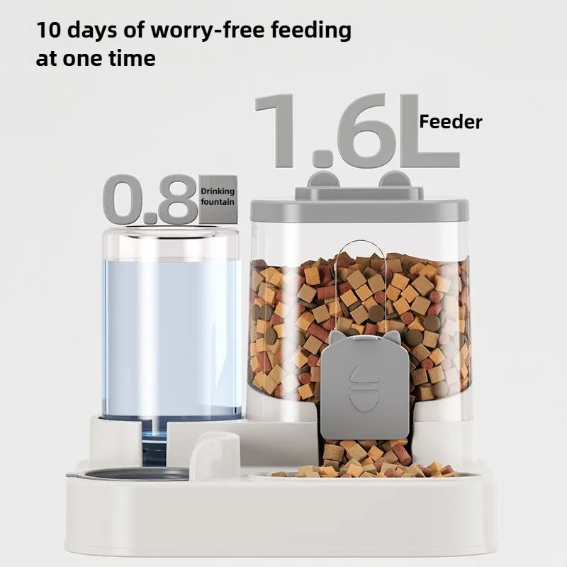 Cat and Dog Automatic Feeder with Spill Proof Water Fountain