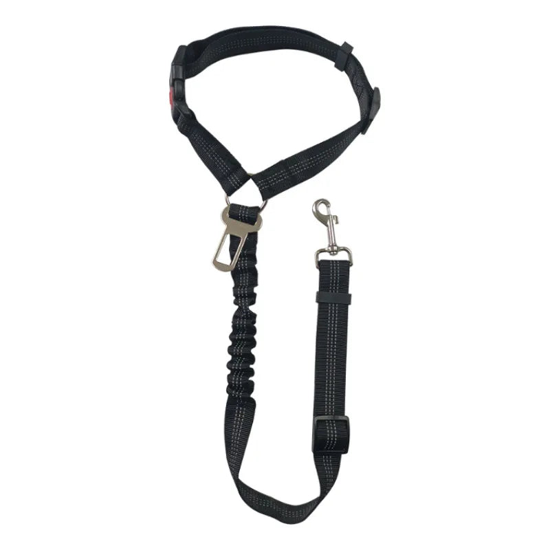 Adjustable Dog Car Seat Belt with Elastic Bungee and Reflective Stitching