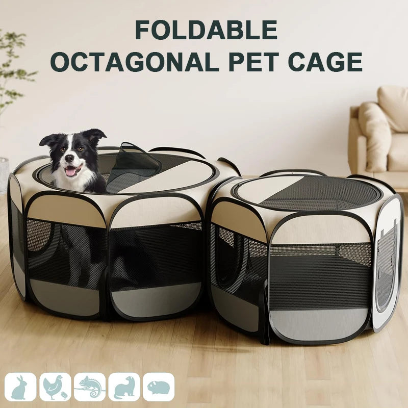 Foldable Octagonal Pet Tent with Mosquito Netting