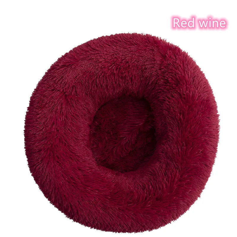 Lit Donut en Peluche Confortable pour Chat