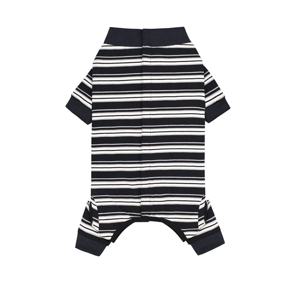 Striped Four-Leg Dog Pajama Jumpsuit