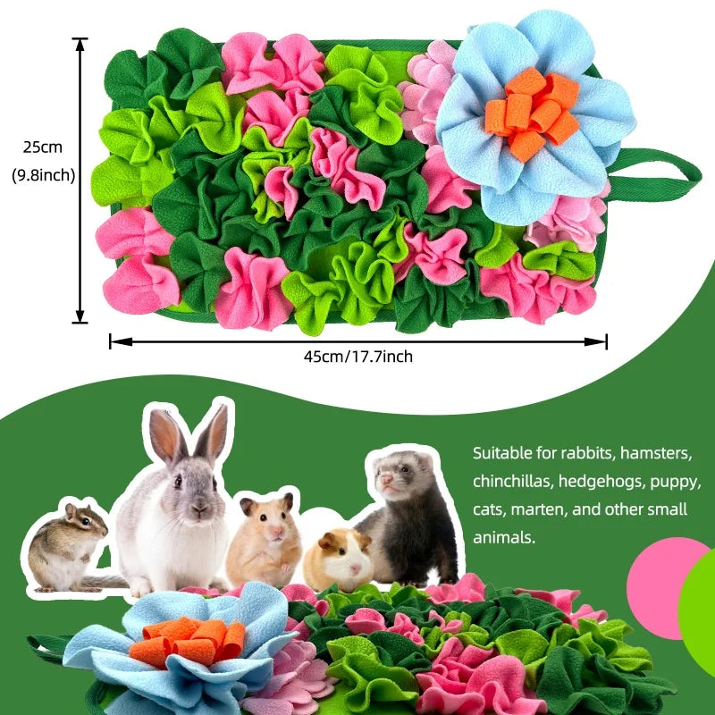 Interactive Flower Foraging Mat for Small Pets