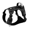 Black reflective dog harness with an Airtag holder and leash set